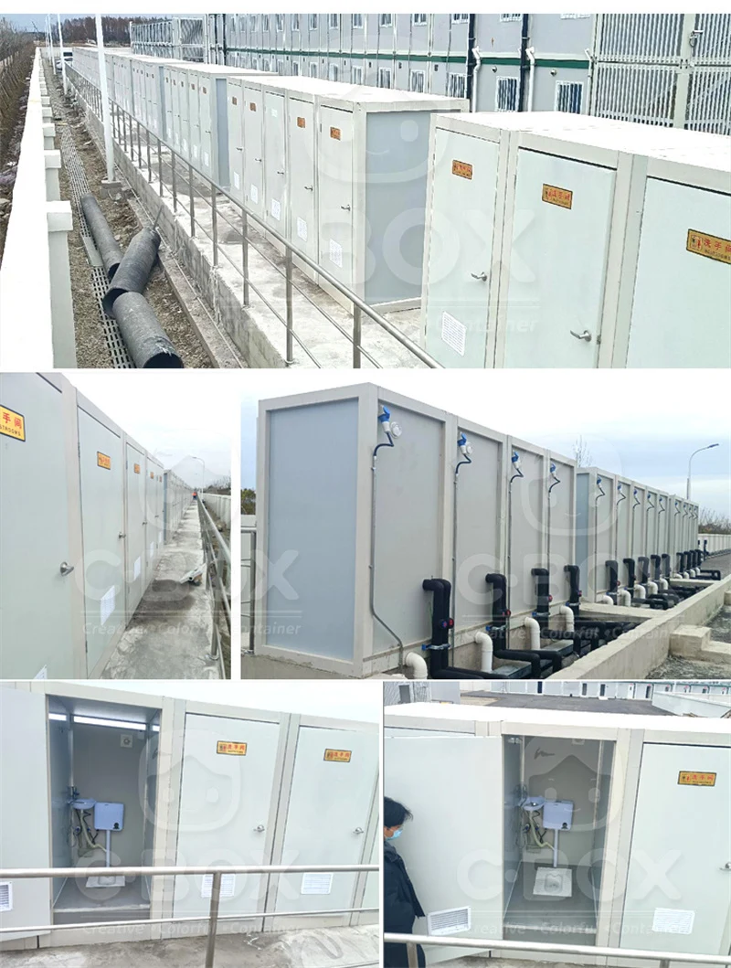 prefab toilet with forklift