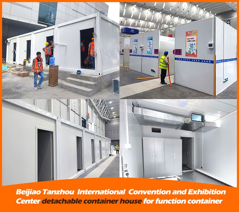 خانه کانتینری جداشدنی مرکز کنوانسیون و نمایشگاه بین المللی Beijiao Tanzhou برای کانتینر کاربردی