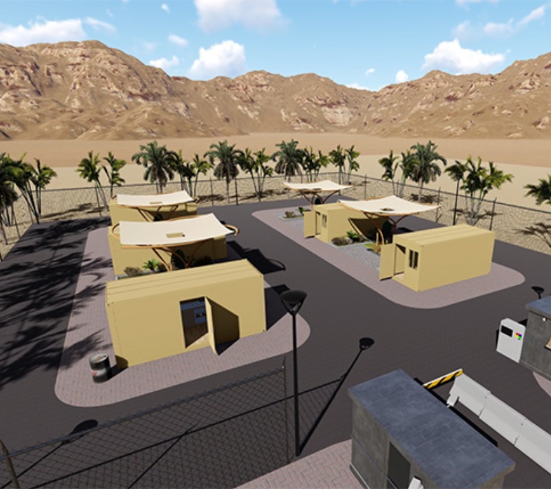 اردوگاه خانه ظروف بسته تخت دوبی برای دولت